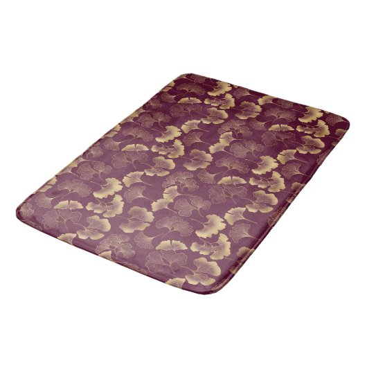 Gingko Blätter Bath Mat Badematte (Schrägansicht)