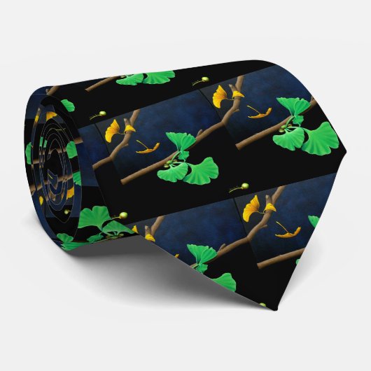 "Gingko " Krawatte (Gerollt)