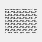 Gingko Leaf Lino Print Fleece Blanket (Vorderseite (Horizontal))