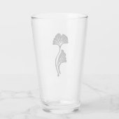 Gingko Leaf Lino Print Glass Cup Glas (Rückseite)