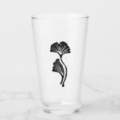 Gingko Leaf Lino Print Glass Cup Glas (Vorderseite)