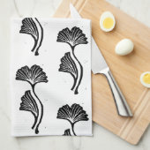 Gingko Leaf Lino Print Kitchen Handtücher (Viertel Falte)
