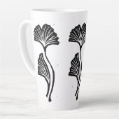 Gingko Leaf Lino Print Latte Tasse (Linke Ecke)