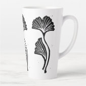 Gingko Leaf Lino Print Latte Tasse (Rechts)