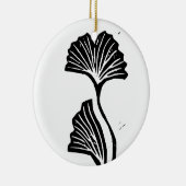 Gingko Leaf Lino Print Ornament (Rechts)