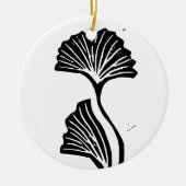 Gingko Leaf Lino Print Ornament (Vorne)