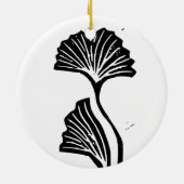 Gingko Leaf Lino Print Ornament (Hinten)