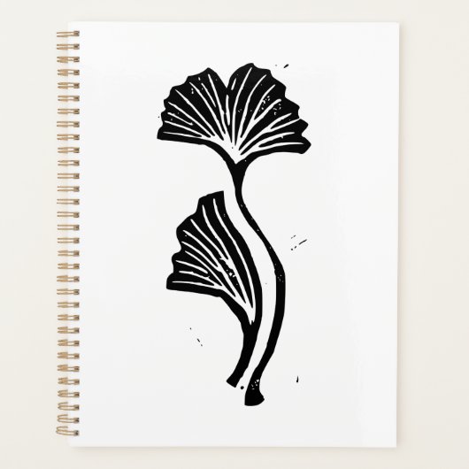 Gingko Leaf Lino Print Planer (Vorderseite)