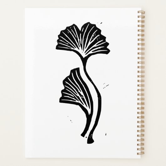 Gingko Leaf Lino Print Planer (Rückseite)