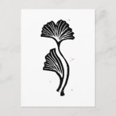 Gingko Leaf Lino Print Postcard Postkarte (Vorderseite)