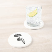 Gingko Leaf Lino Print Sandstone Untersetzer (Seite)