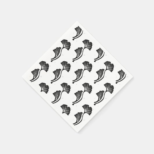 Gingko Leaf Lino Print Serviette (Ecke)