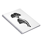 Gingko Leaf Lino Print Spiral Foto Notebook Notizblock (Rechte Seite)