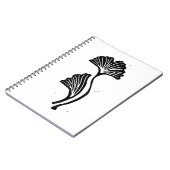 Gingko Leaf Lino Print Spiral Foto Notebook Notizblock (Linke Seite)