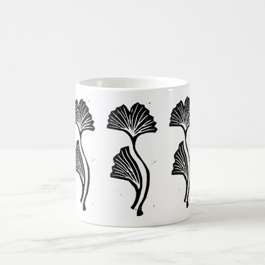 Gingko Leaf Lino Print Tasse (Mittel)