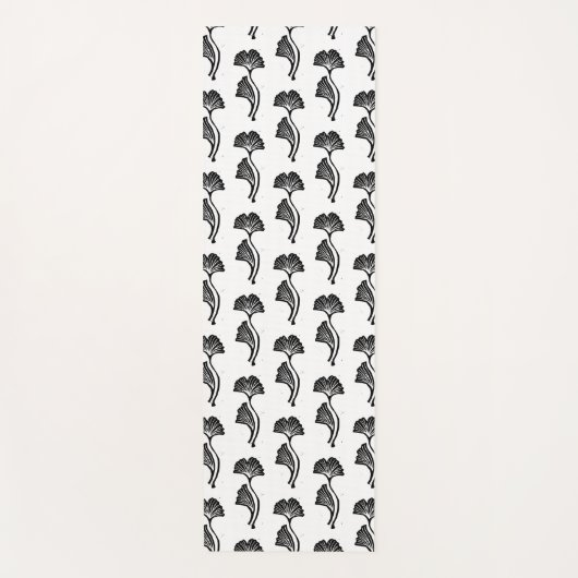 Gingko Leaf Lino Print Yogamatte (Vorderseite)