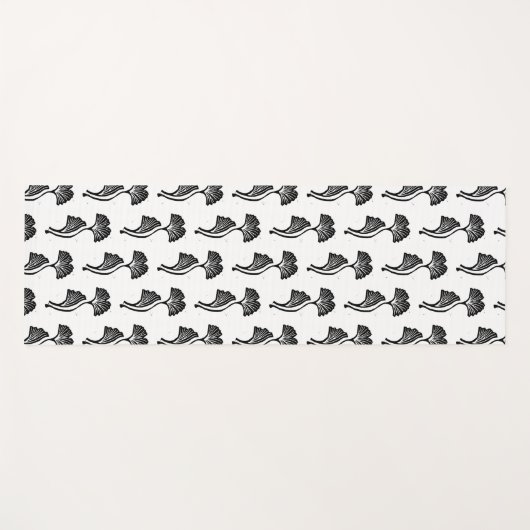Gingko Leaf Lino Print Yogamatte (Vorderseite (Horizontal))