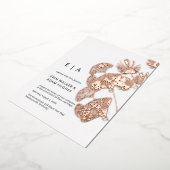 Gingko Leaf Real Rose Gold Wedding Folieneinladung (Gedreht)