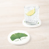 Gingko Leaf Sandstein Untersetzer (Seite)