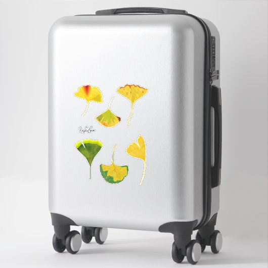 Gingko Leaf Stickers Aufkleber (Koffer)