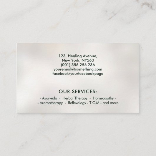 Gingko Leaf Tree - SmaragdMarmor und Gold Visitenkarte (Rückseite)