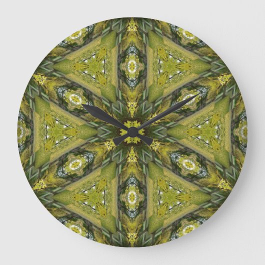 Gingko Mandala Große Wanduhr (Vorderseite)