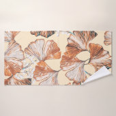 Gingko mit Früchten nahtlos Muster. Wasserfarbe fl Badehandtuch (Badehandtuch)