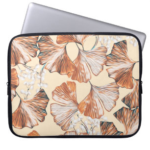 Gingko mit Früchten nahtlos Muster. Wasserfarbe fl Laptopschutzhülle