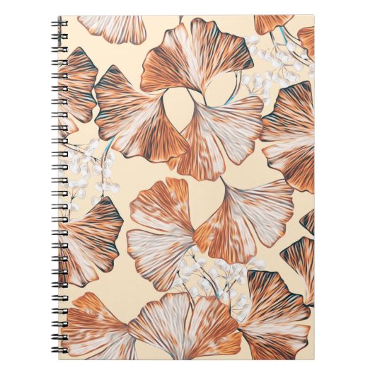 Gingko mit Früchten nahtlos Muster. Wasserfarbe fl Notizblock (Vorderseite)