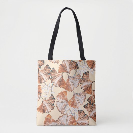 Gingko mit Früchten nahtlos Muster. Wasserfarbe fl Tasche (Vorderseite)
