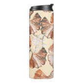 Gingko with fruits seamless pattern. Watercolor fl Thermosbecher (Nach links gedreht)
