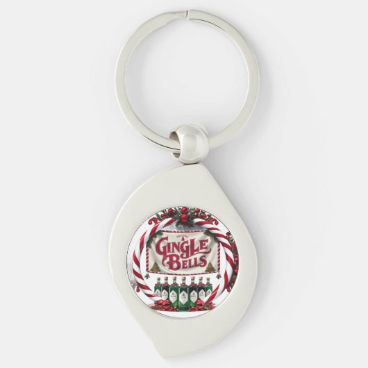 Gingle Bells Christmas Gin Display Schlüsselanhänger (Vorderseite)