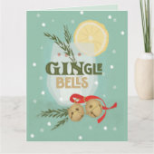 GINgle Bells Faltete Holiday Grußkarte Karte (Vorderseite)