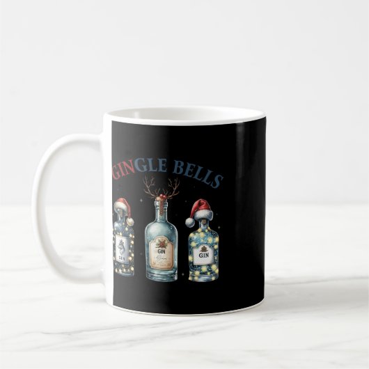 Gingle Bells Funny Gin Gin Bells Christmas Tree Me Kaffeetasse (Links)
