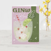 GINgle Bells Holiday Spirits Gefaltete Grußkarte Karte (Gelbe Blume)