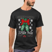 Gingle Bells Ugly Christmas Gin Mistletoe Xmas T-Shirt (Vorderseite)