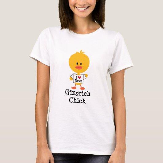 Gingrich Chick T Shirt I Heart Newt (Vorderseite)
