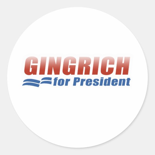 Gingrich für den Präsidenten (2) Runder Aufkleber (Vorderseite)