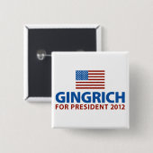 Gingrich für Präsidenten Button (Vorne & Hinten)