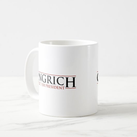Gingrich - Newt für Presidnet Kaffeetasse (Vorderseite Links)