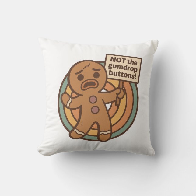 Gingy Gingerbread Christmas Throw Pillow Kissen (Vorderseite)