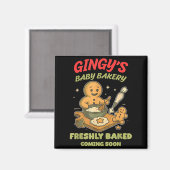 Gingy's Baby Bakery Freshly Baked Coming Soon Chri Magnet (Vorderseite/Rückseite)