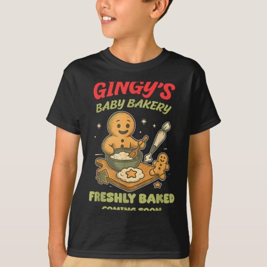 Gingy's Baby Bakery Freshly Baked Coming Soon Chri T-Shirt (Vorderseite)