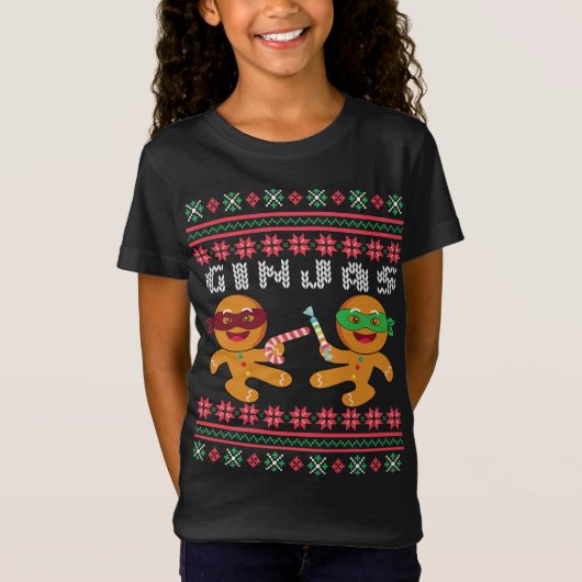 Ginjas Gingerbread Men Ugly Christmas Sweater T-Shirt (Vorderseite)