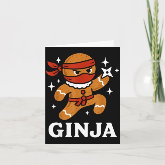 Ginjas Gingerbread Ninja Funny Christmas Cookie Bo Karte (Vorderseite)