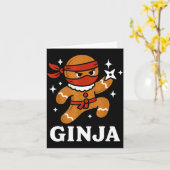Ginjas Gingerbread Ninja Funny Christmas Cookie Bo Karte (Gelbe Blume)