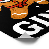 Ginjas Gingerbread Ninja Funny Christmas Cookie Bo Poster (Ecke)