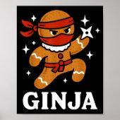 Ginjas Gingerbread Ninja Funny Christmas Cookie Bo Poster (Vorne)