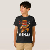 Ginjas Gingerbread Ninja Funny Christmas Cookie Bo T-Shirt (Vorne ganz)