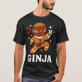 Ginjas Gingerbread Ninja Funny Christmas Cookie Bo T-Shirt (Vorderseite)